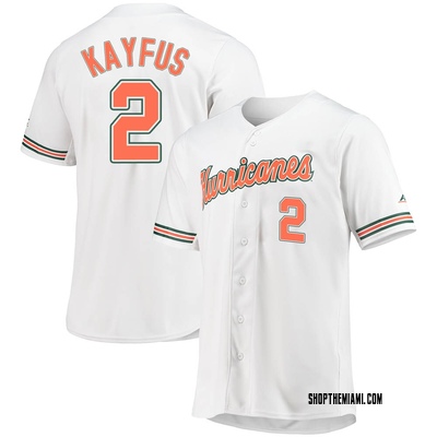 Men's CJ Kayfus Miami Hurricanes Replica Full-Button Baseball Jersey - White