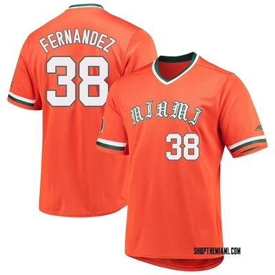 Men's Eric Fernandez Miami Hurricanes Replica V-Neck Baseball Jersey - Orange