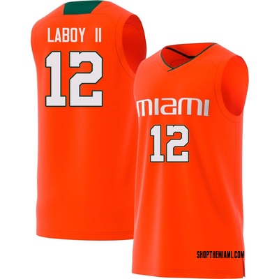 Men's John Laboy II Miami Hurricanes Replica Basketball Jersey - Orange