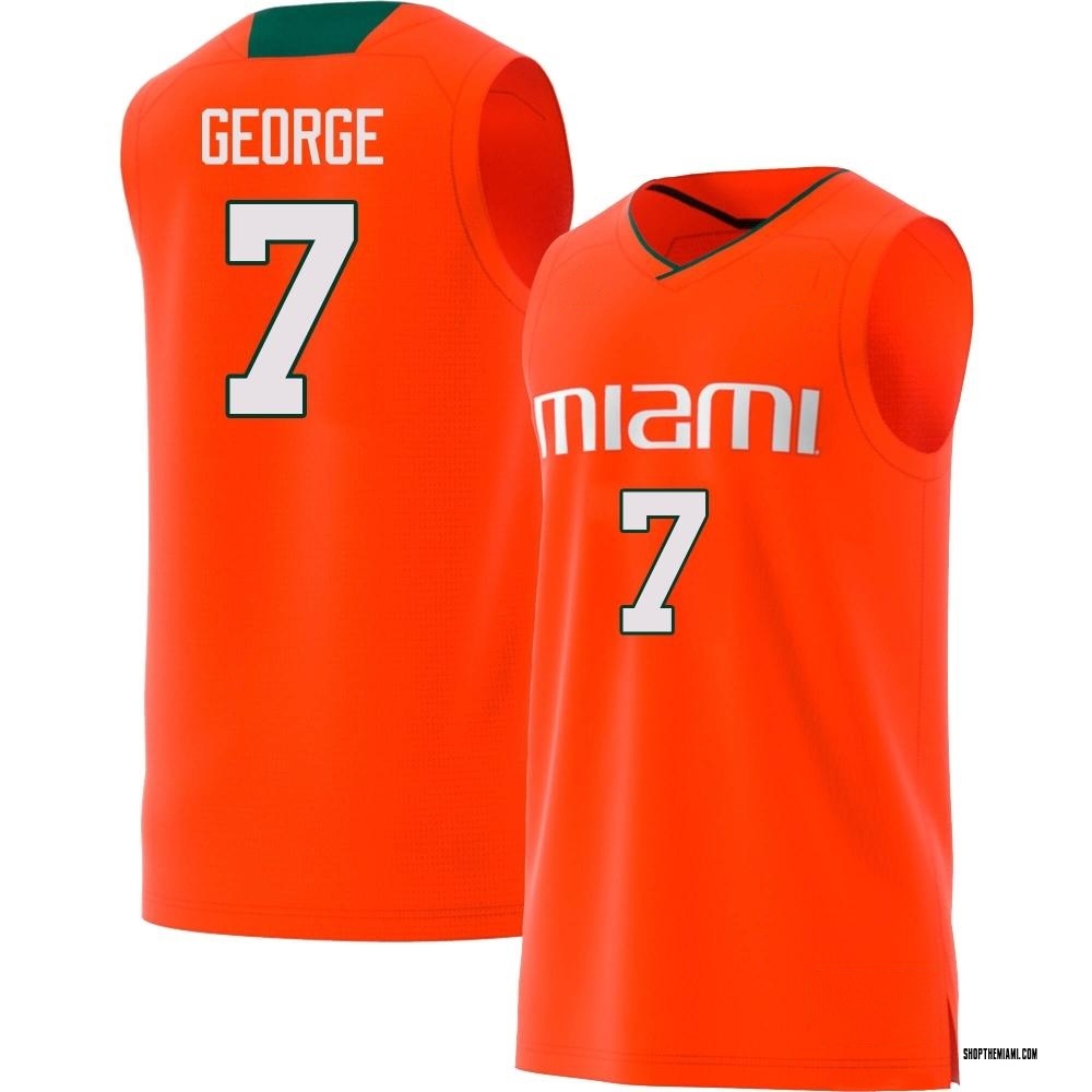 Men's Kyshawn George Miami Hurricanes Replica Basketball Jersey - Orange