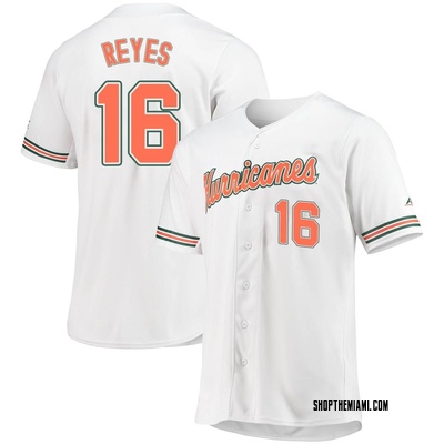 Men's Luca Reyes Miami Hurricanes Replica Full-Button Baseball Jersey - White