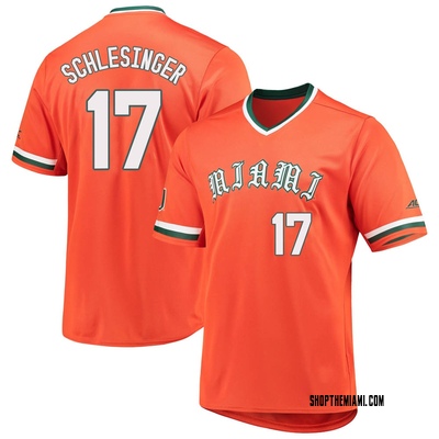 Men's Rafe Schlesinger Miami Hurricanes Replica V-Neck Baseball Jersey - Orange
