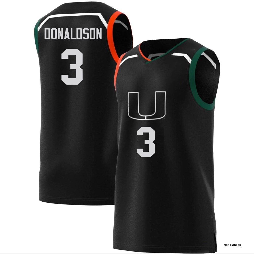 Men's Tre Donaldson Miami Hurricanes Replica Basketball Jersey - Black