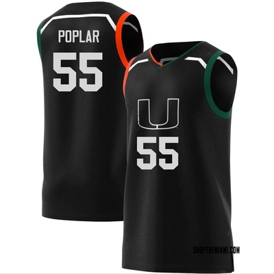 Men's Wooga Poplar Miami Hurricanes Replica Basketball Jersey - Black