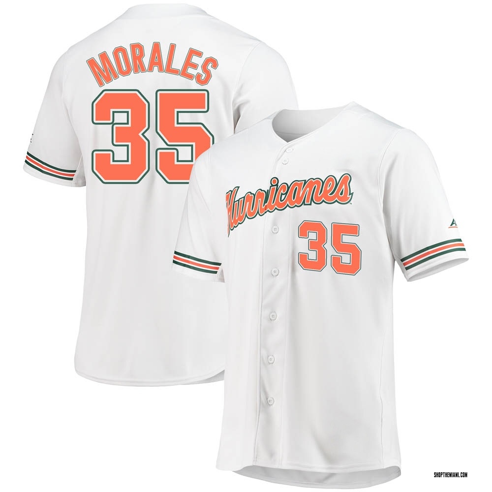 Men's Yohandy Morales Miami Hurricanes Replica Full-Button Baseball Jersey - White