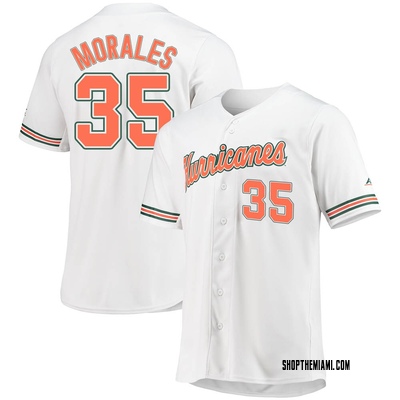 Men's Yohandy Morales Miami Hurricanes Replica Full-Button Baseball Jersey - White