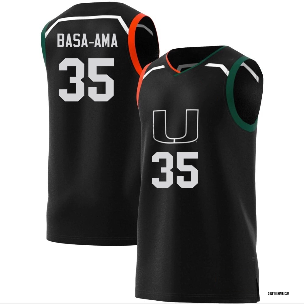 Men's Yussif Basa-Ama Miami Hurricanes Replica Basketball Jersey - Black