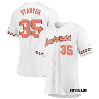 Women's Alex Stanyek Miami Hurricanes Replica Full-Button Baseball Jersey - White