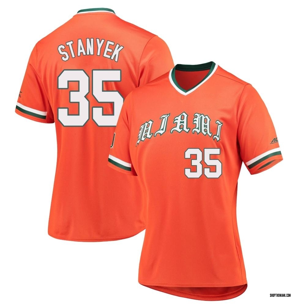 Women's Alex Stanyek Miami Hurricanes Replica V-Neck Baseball Jersey - Orange