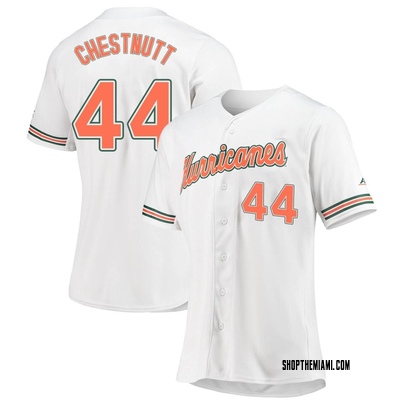 Women's Ben Chestnutt Miami Hurricanes Replica Full-Button Baseball Jersey - White