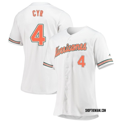 Women's Blake Cyr Miami Hurricanes Replica Full-Button Baseball Jersey - White