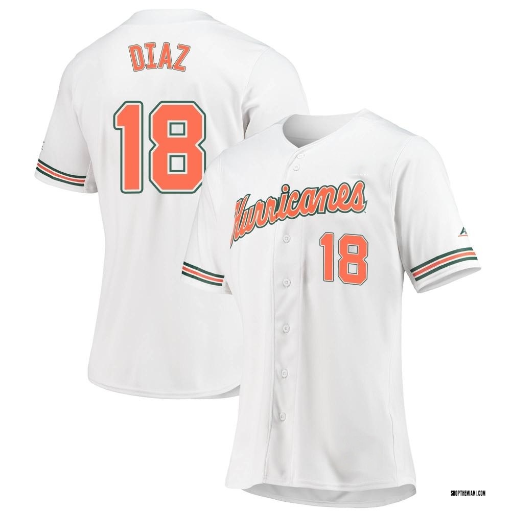 Women's Chris Diaz Miami Hurricanes Replica Full-Button Baseball Jersey - White