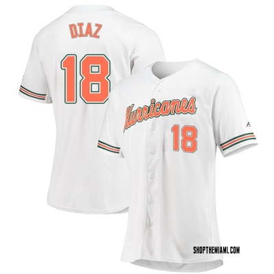 Women's Chris Diaz Miami Hurricanes Replica Full-Button Baseball Jersey - White