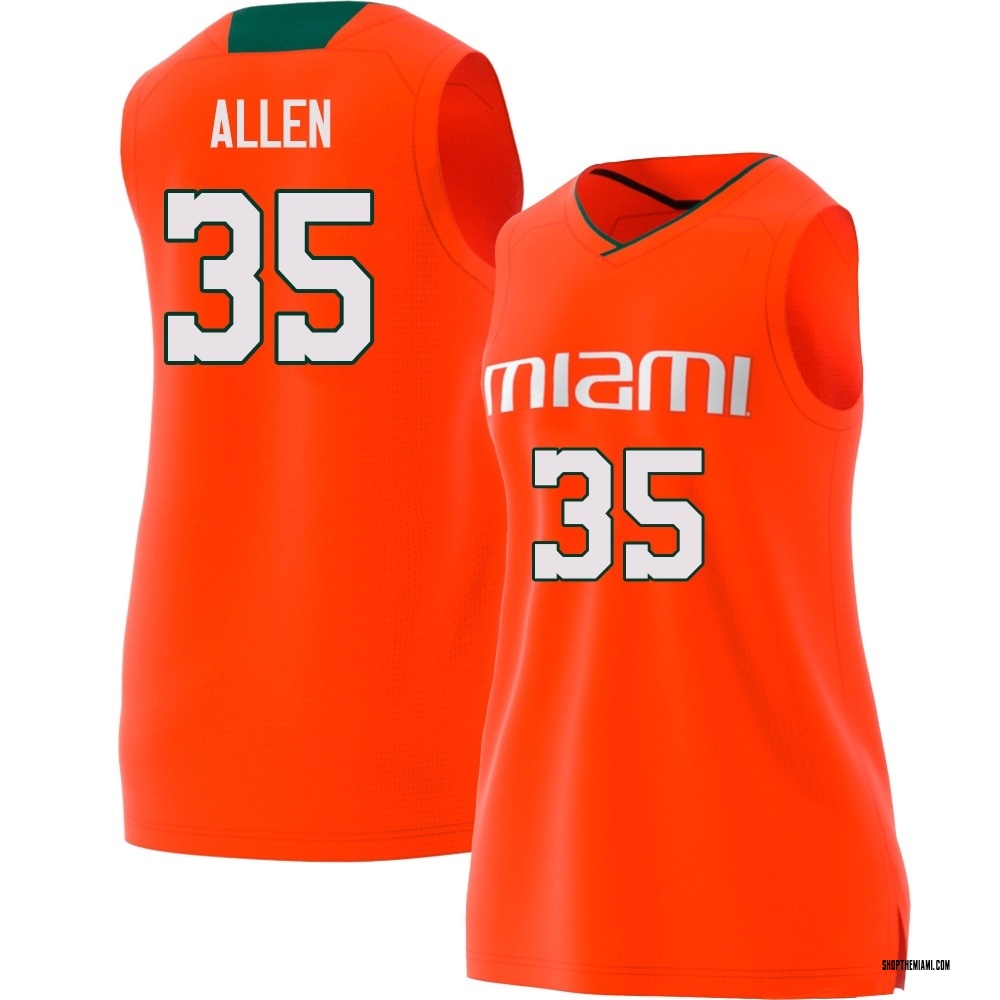 Women's Dante Allen Miami Hurricanes Replica Basketball Jersey - Orange
