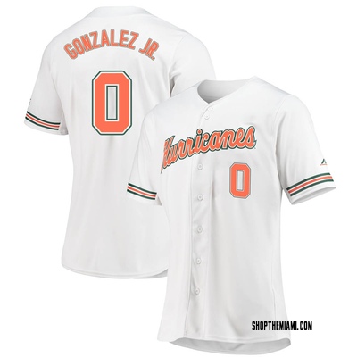 Women's Dorian Gonzalez Jr. Miami Hurricanes Replica Full-Button Baseball Jersey - White