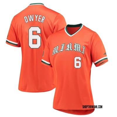 Women's Drew Dwyer Miami Hurricanes Replica V-Neck Baseball Jersey - Orange