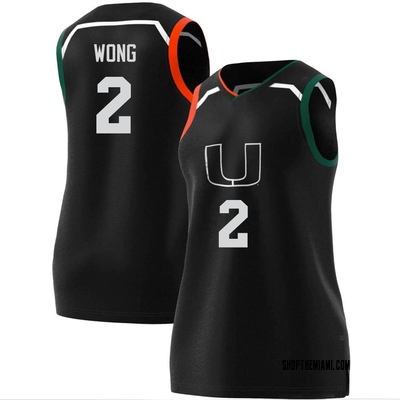 Women's Isaiah Wong Miami Hurricanes Replica Basketball Jersey - Black