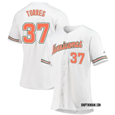 Women's Jason Torres Miami Hurricanes Replica Full-Button Baseball Jersey - White