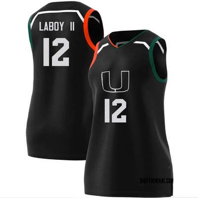 Women's John Laboy II Miami Hurricanes Replica Basketball Jersey - Black