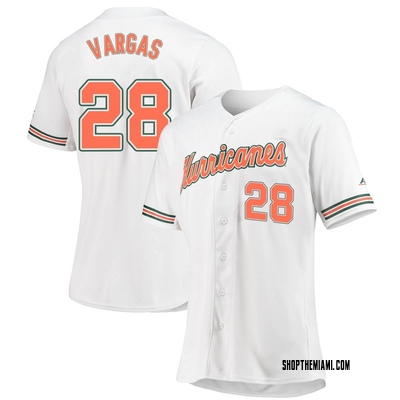 Women's Jordan Vargas Miami Hurricanes Replica Full-Button Baseball Jersey - White