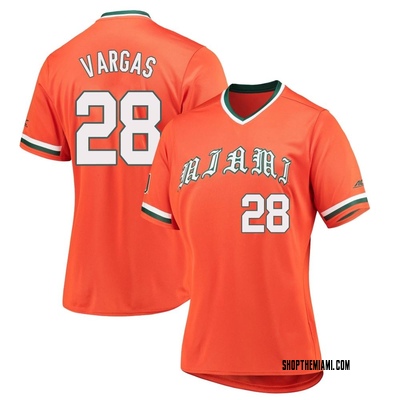 Women's Jordan Vargas Miami Hurricanes Replica V-Neck Baseball Jersey - Orange