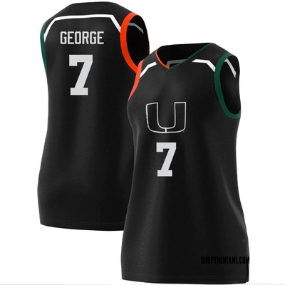 Women's Kyshawn George Miami Hurricanes Replica Basketball Jersey - Black