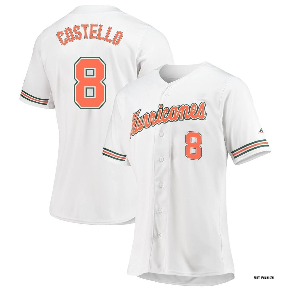 Women's Lucas Costello Miami Hurricanes Replica Full-Button Baseball Jersey - White
