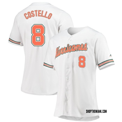 Women's Lucas Costello Miami Hurricanes Replica Full-Button Baseball Jersey - White