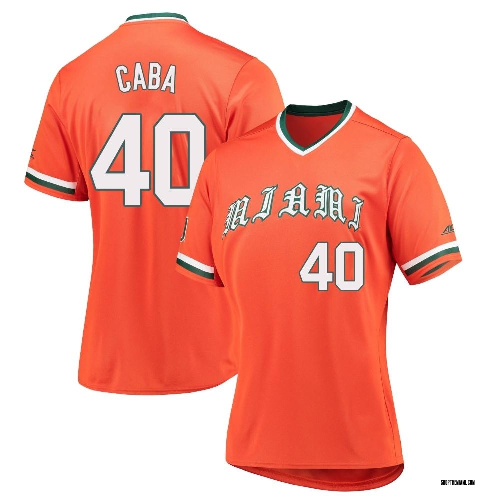 Women's Myles Caba Miami Hurricanes Replica V-Neck Baseball Jersey - Orange