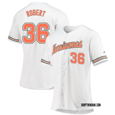 Women's Nick Robert Miami Hurricanes Replica Full-Button Baseball Jersey - White