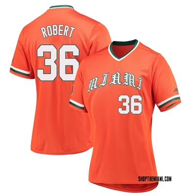 Women's Nick Robert Miami Hurricanes Replica V-Neck Baseball Jersey - Orange