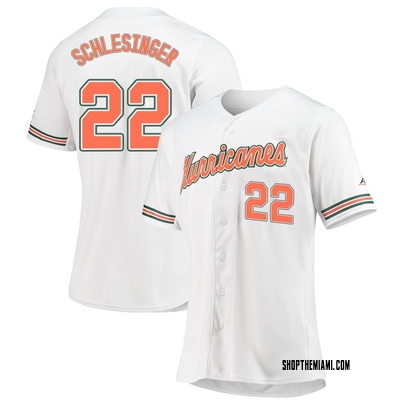 Women's Rafe Schlesinger Miami Hurricanes Replica Full-Button Baseball Jersey - White
