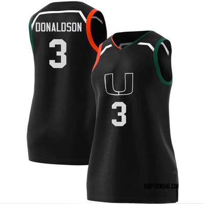 Women's Tre Donaldson Miami Hurricanes Replica Basketball Jersey - Black