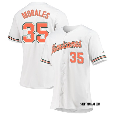 Women's Yohandy Morales Miami Hurricanes Replica Full-Button Baseball Jersey - White