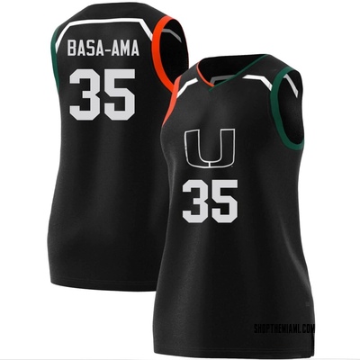 Women's Yussif Basa-Ama Miami Hurricanes Replica Basketball Jersey - Black