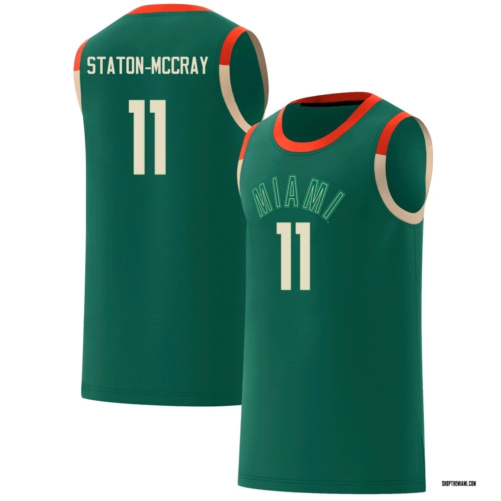 Youth A.J. Staton-McCray Miami Hurricanes Replica Celebrating Black Culture Basketball Jersey - Green