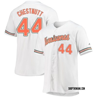 Youth Ben Chestnutt Miami Hurricanes Replica Full-Button Baseball Jersey - White