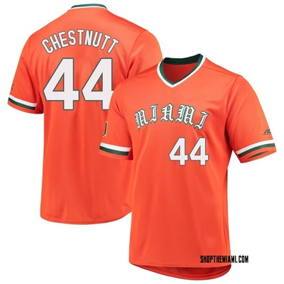 Youth Ben Chestnutt Miami Hurricanes Replica V-Neck Baseball Jersey - Orange