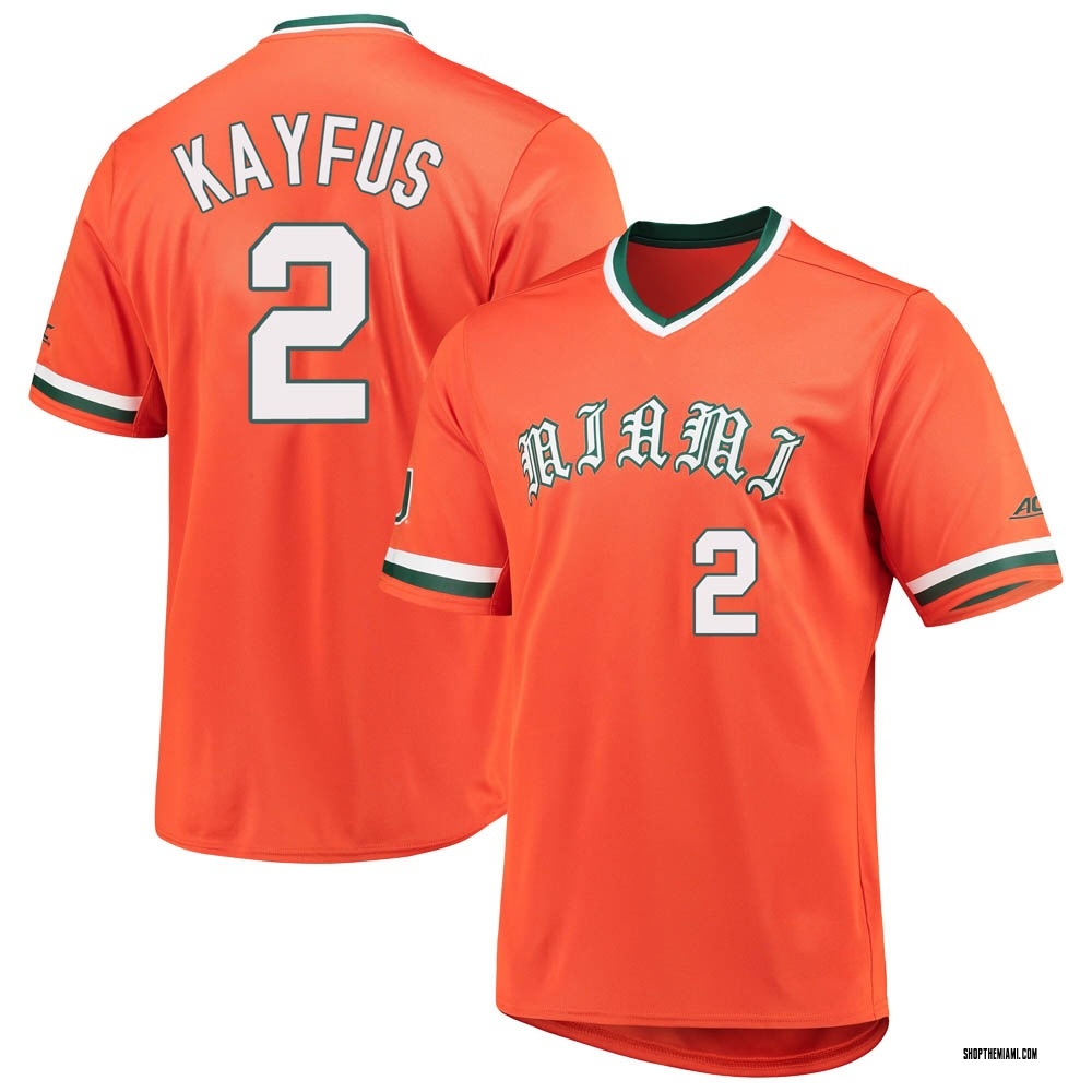 Youth CJ Kayfus Miami Hurricanes Replica V-Neck Baseball Jersey - Orange