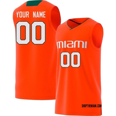 Youth Custom Miami Hurricanes Replica Basketball Jersey - Orange