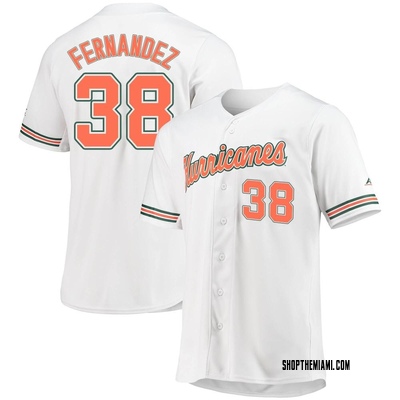Youth Eric Fernandez Miami Hurricanes Replica Full-Button Baseball Jersey - White