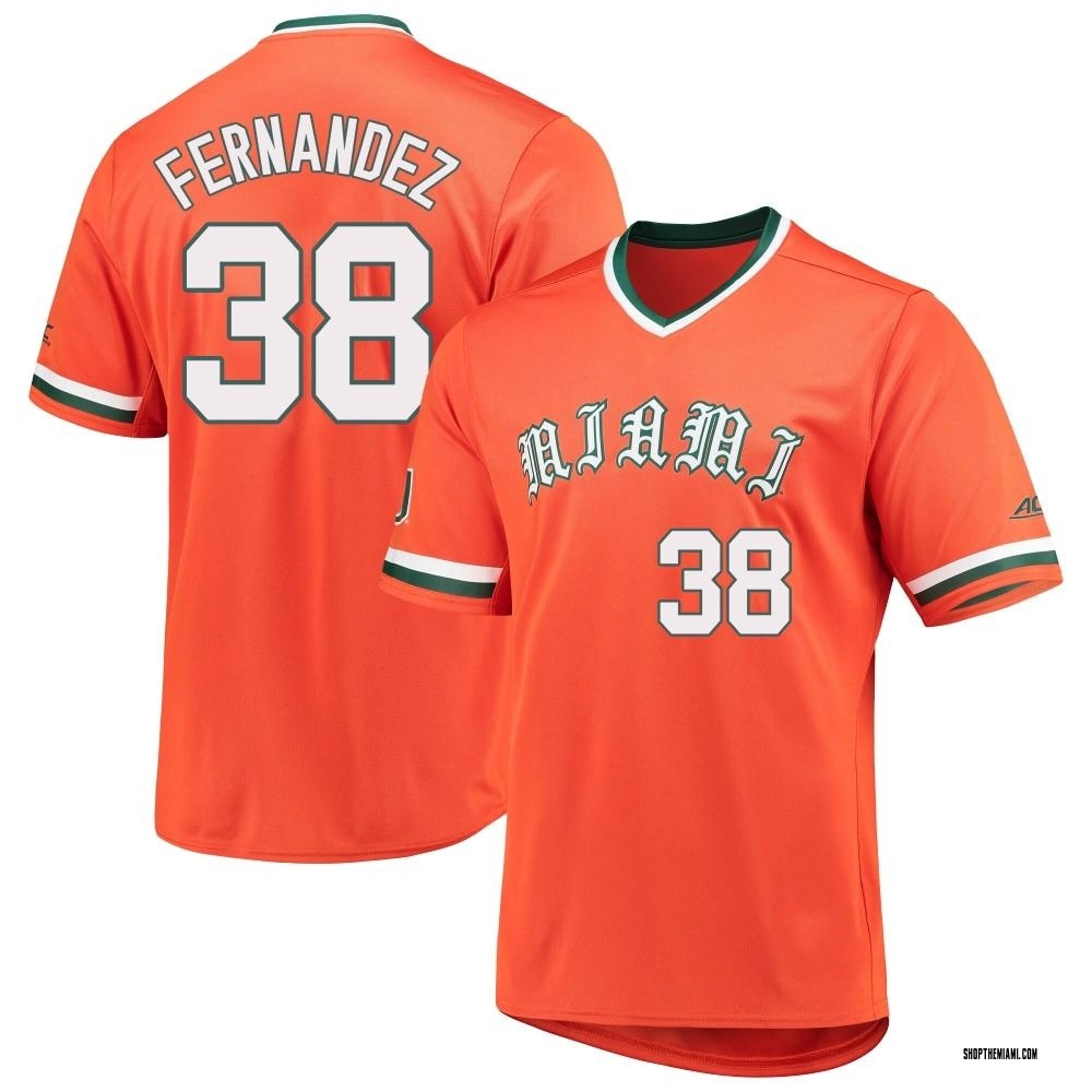 Youth Eric Fernandez Miami Hurricanes Replica V-Neck Baseball Jersey - Orange