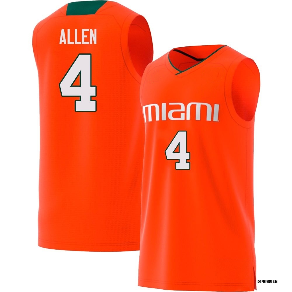 Youth Marcus Allen Miami Hurricanes Replica Basketball Jersey - Orange