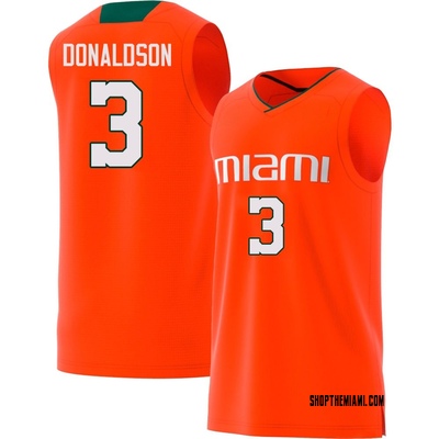 Youth Tre Donaldson Miami Hurricanes Replica Basketball Jersey - Orange